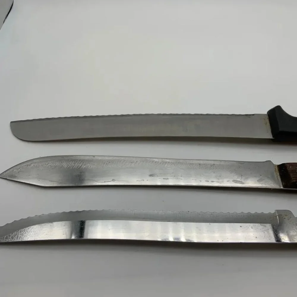 Set of 3 Vintage Unique Kitchen Knives Cutlery Set
